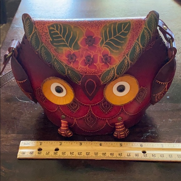 Leather owl purse - Picture 2 of 8
